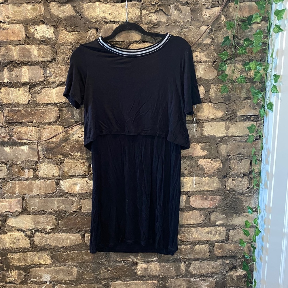 Black tshirt dress with cut out